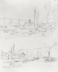Dos bocetos: Vetheuil desde L